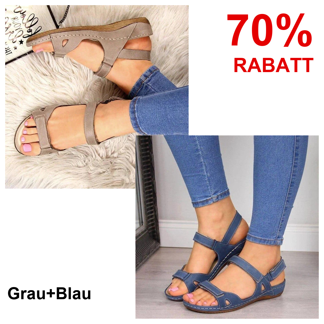 2 Paar Schuhe – Grau+Blau