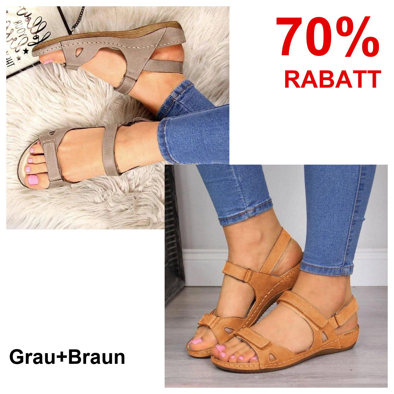 2 Paar Schuhe – Grau+Braun