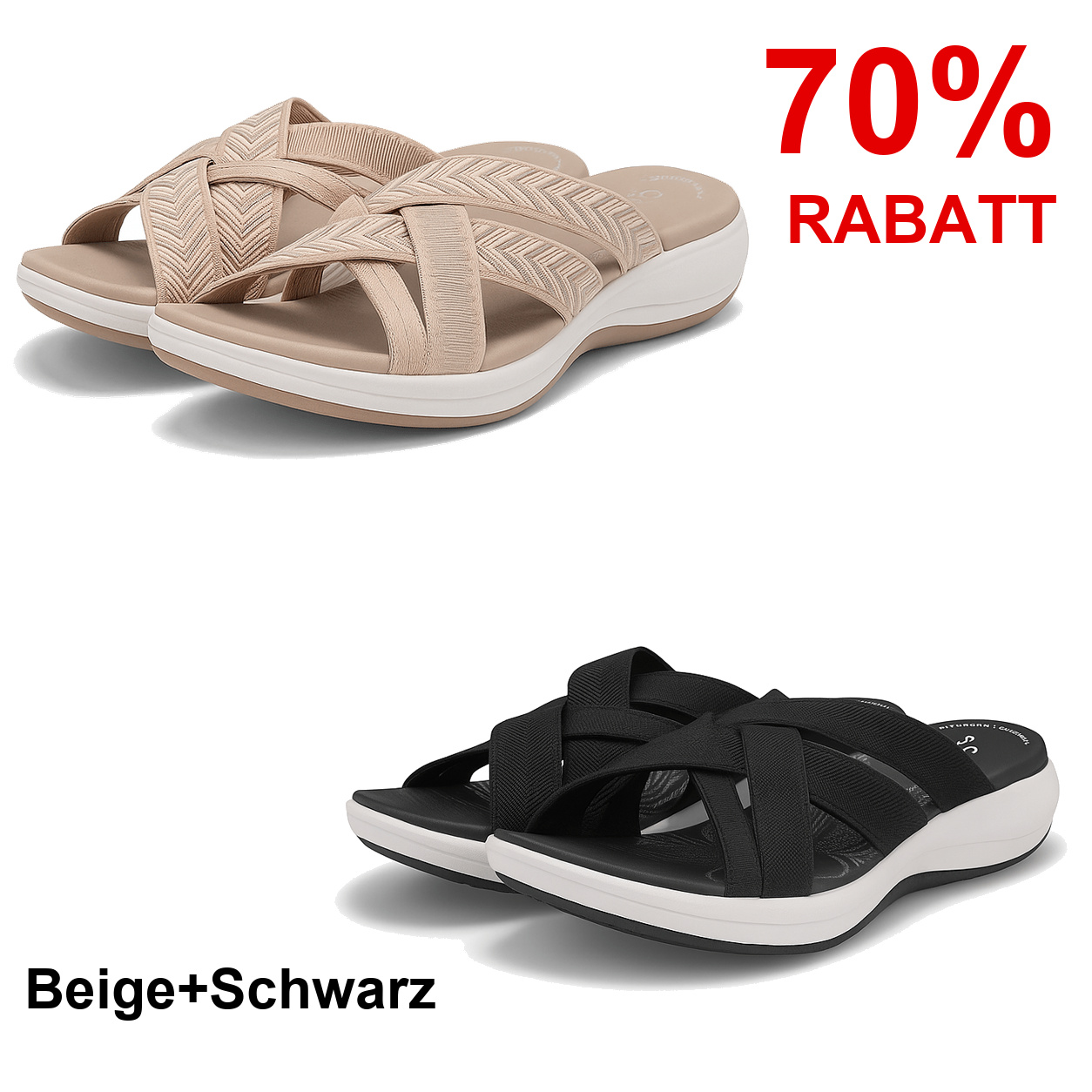 2 Paar Schuhe – Beige+Schwarz