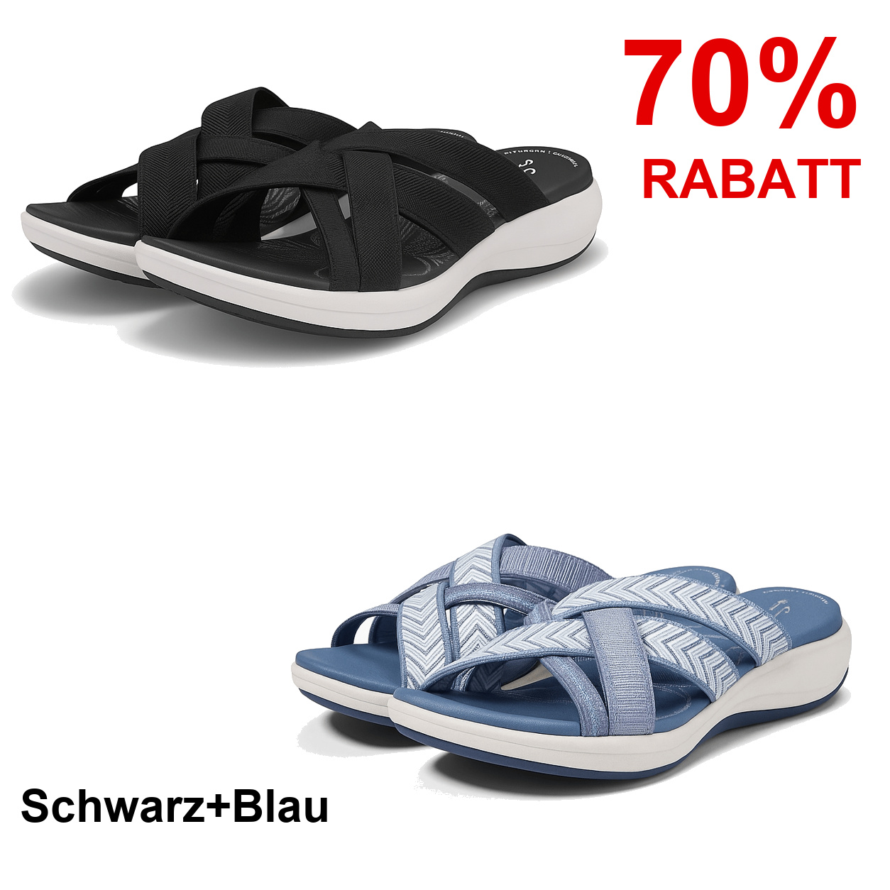 2 Paar Schuhe – Schwarz+Blau