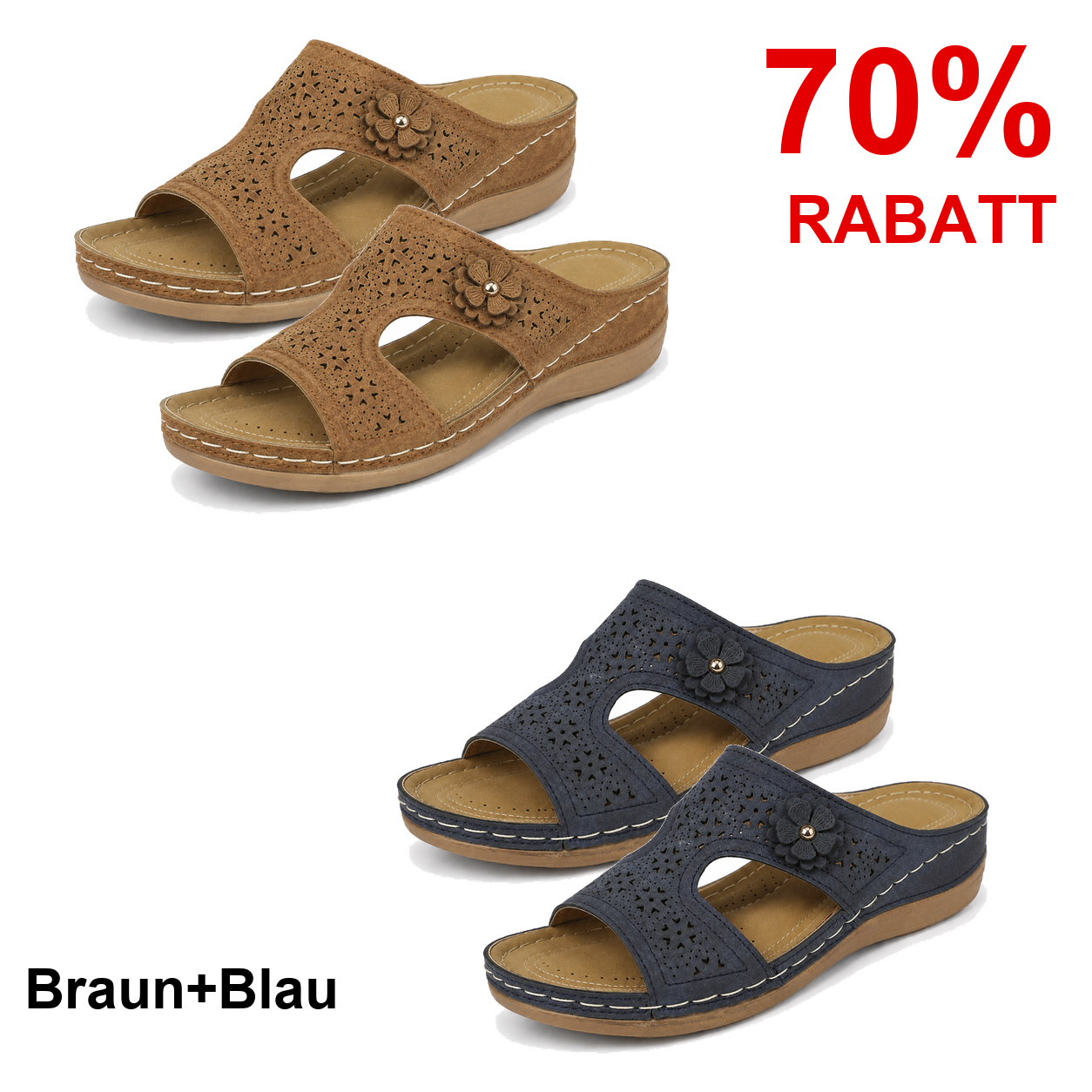 2 Paar Schuhe – Braun+Blau