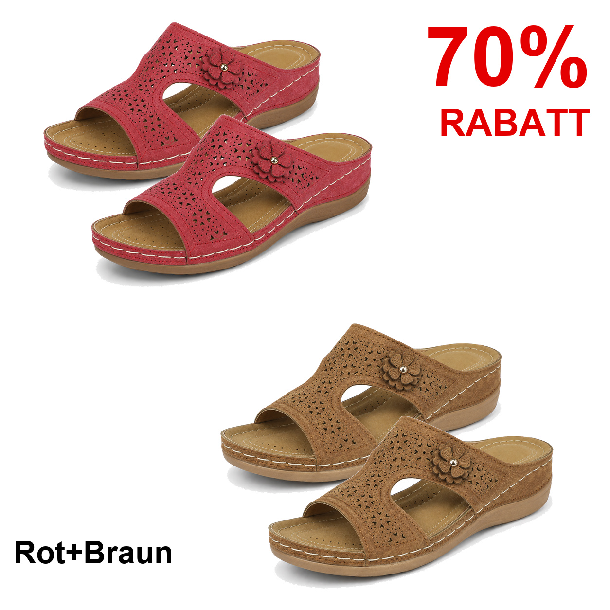 2 Paar Schuhe – Rot+Braun