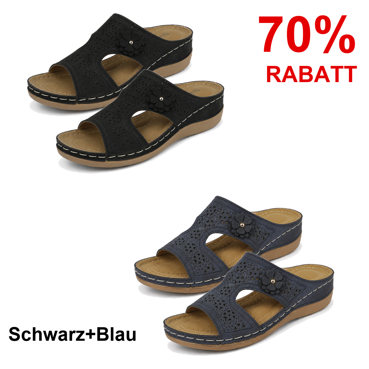 2 Paar Schuhe – Schwarz+Blau