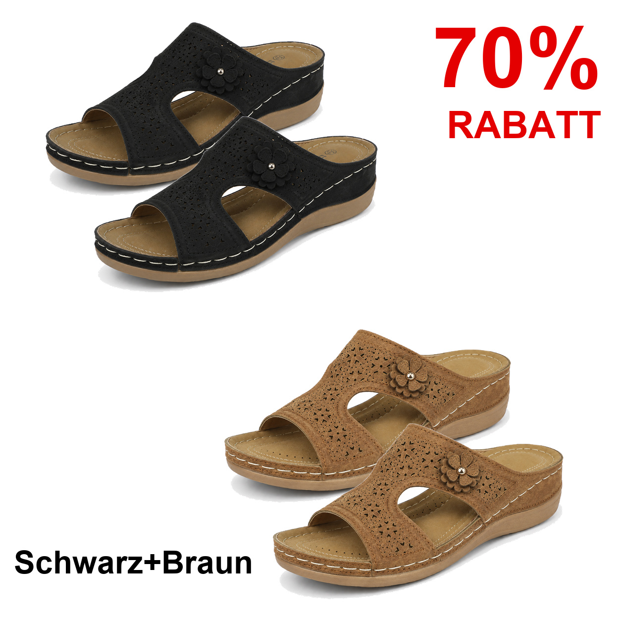 2 Paar Schuhe – Schwarz+Braun