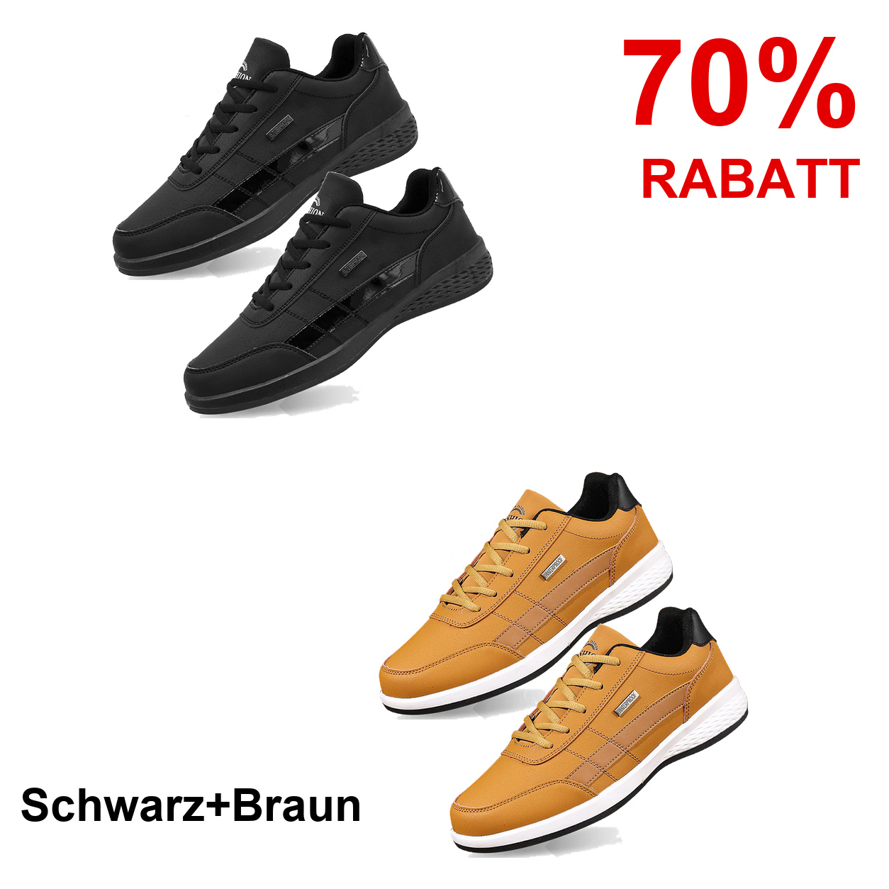 2 Paar Schuhe – Schwarz+Braun