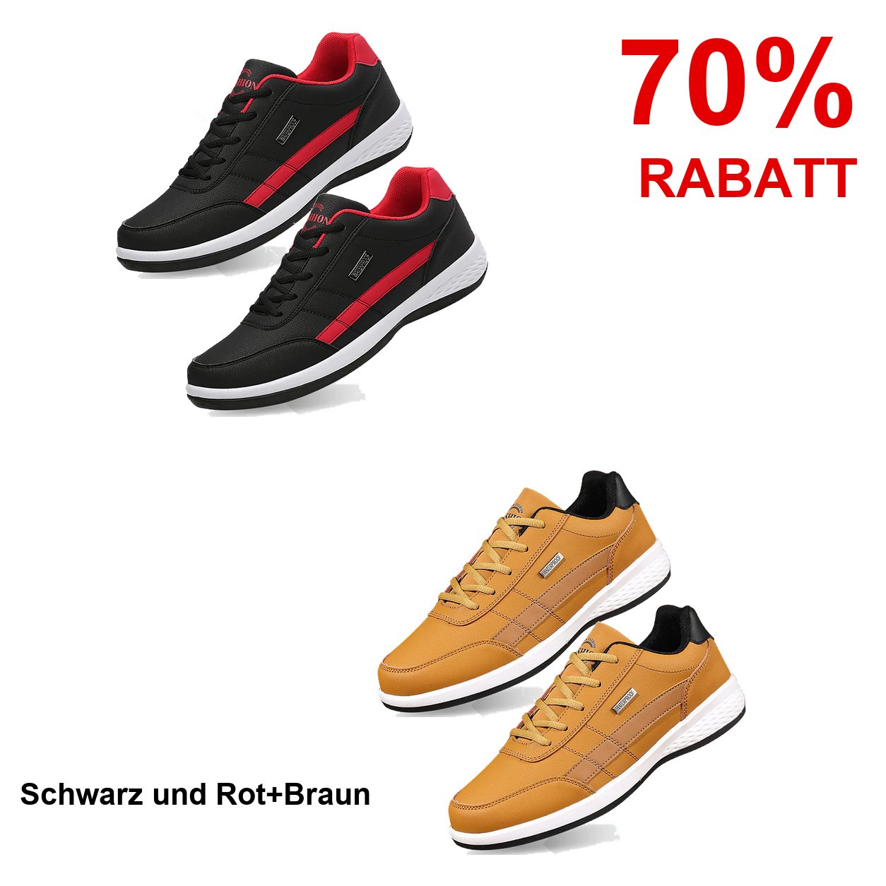 2 Paar Schuhe – Schwarz und Rot+Braun