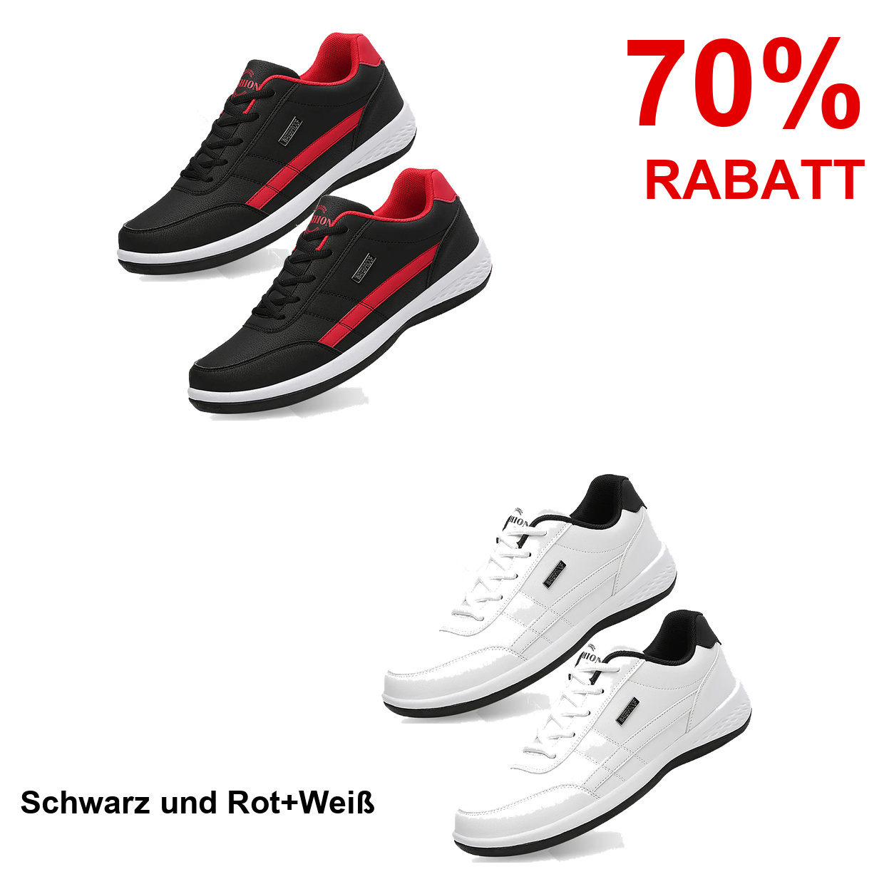 2 Paar Schuhe – Schwarz und Rot+Weiß