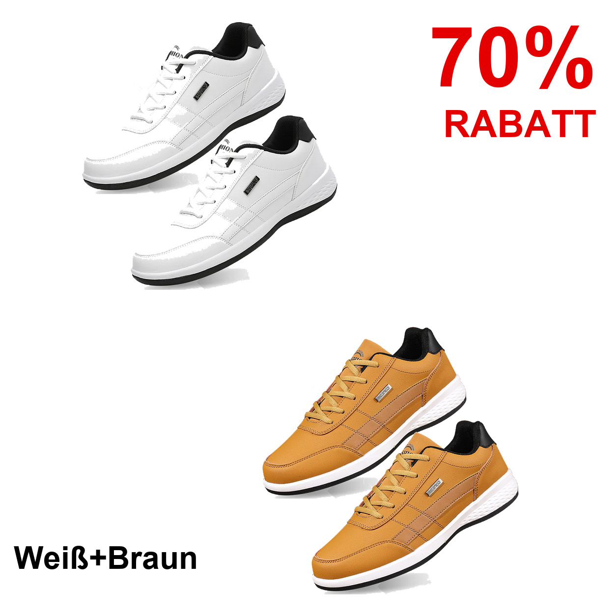 2 Paar Schuhe – Weiß+Braun
