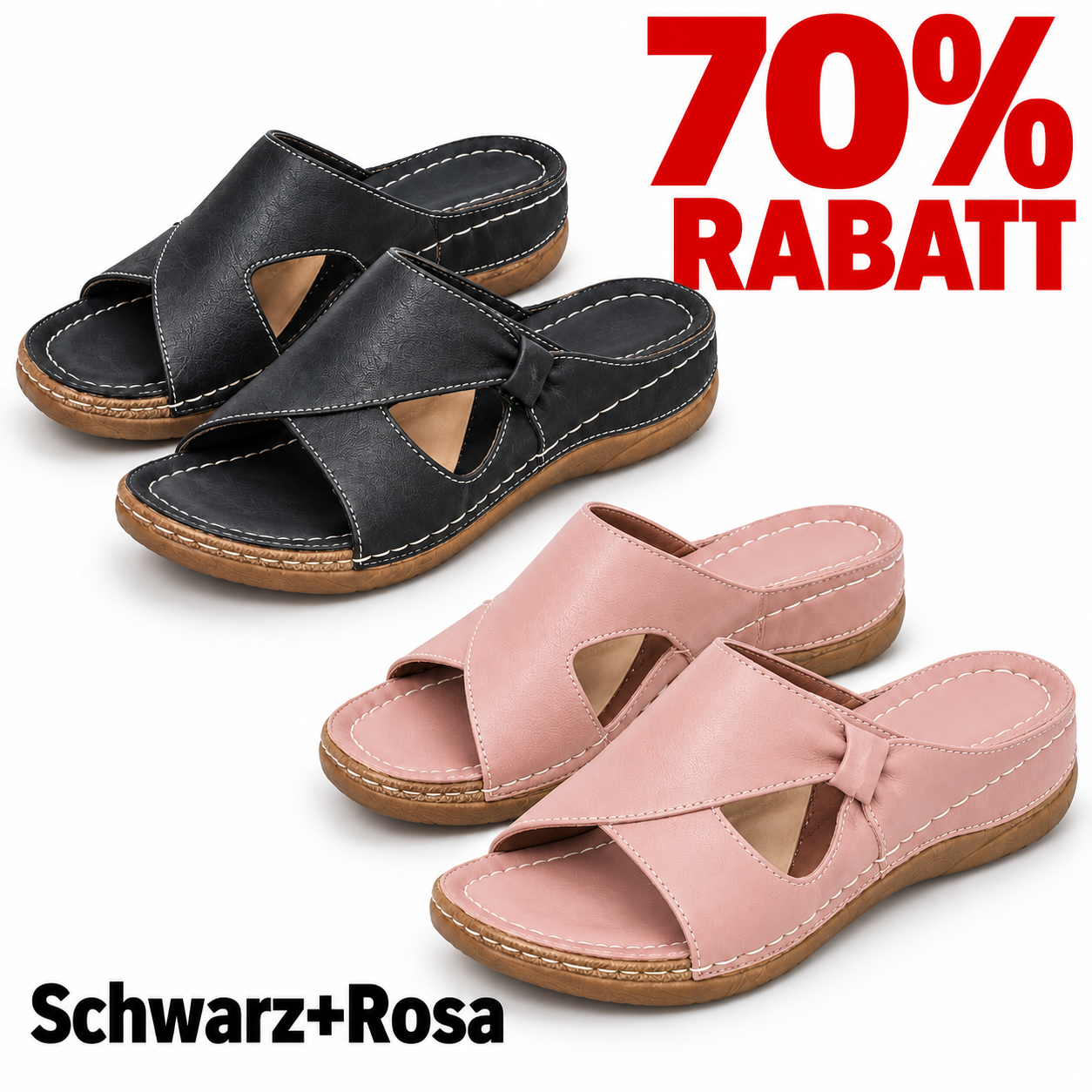 2 Paar Schuhe – Schwarz+Rosa