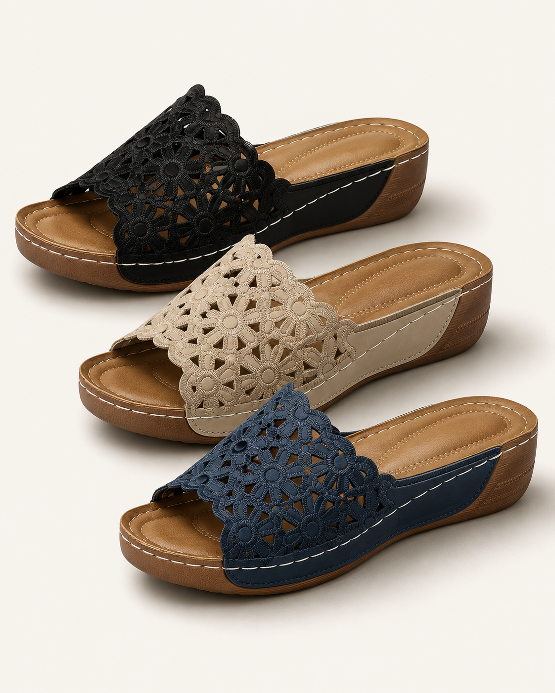 Women's Floral Cutout Comfort Sandals