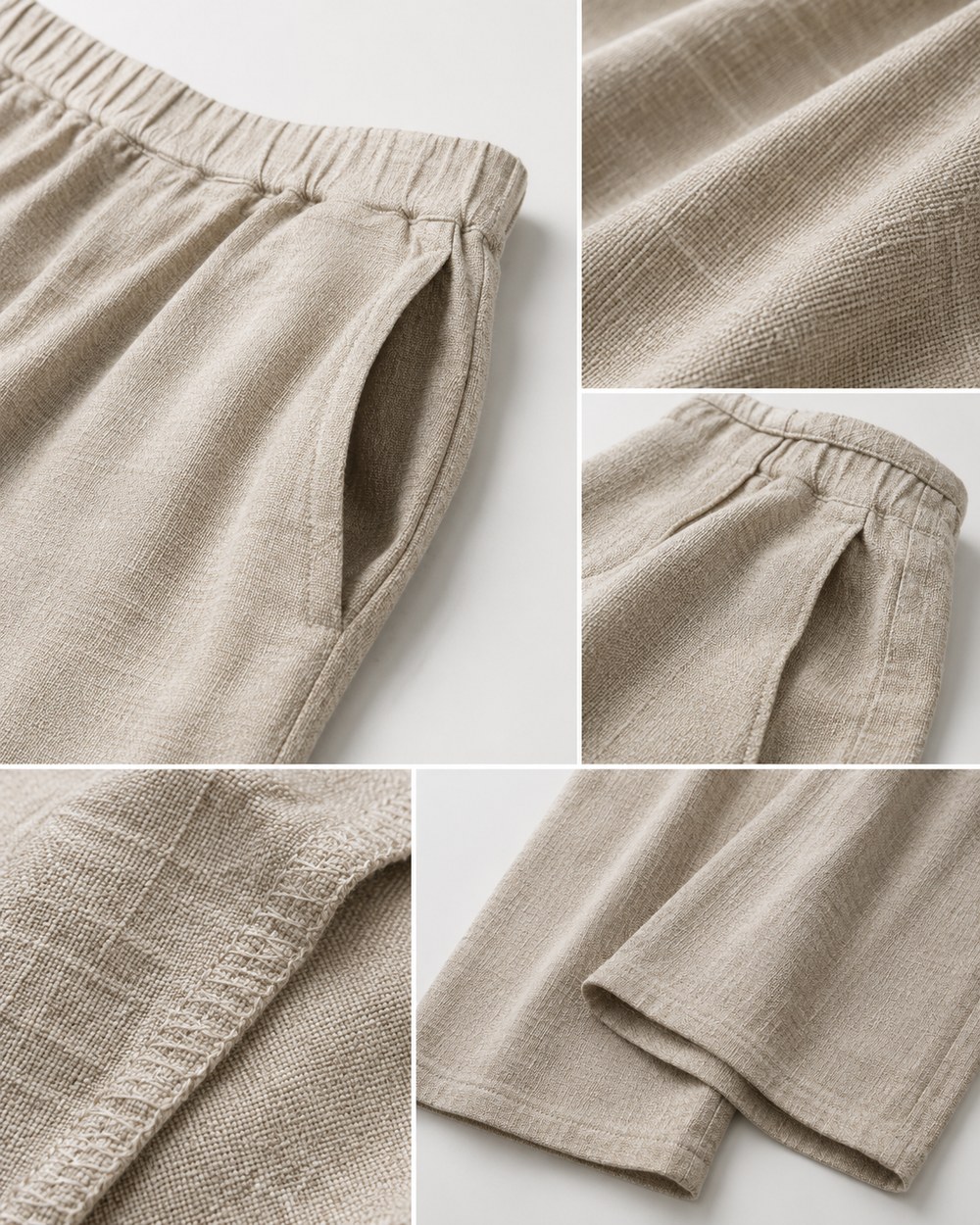 Material, Bund, Tasche und Saum im Detail