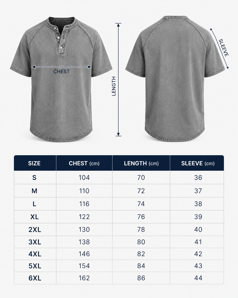 Gr&ouml;&szlig;entabelle S bis 6XL