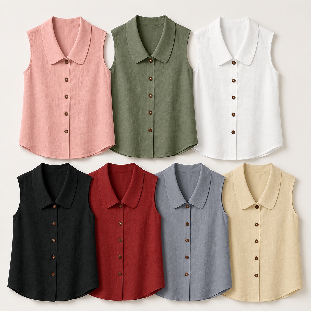 Bluse in sieben Farben