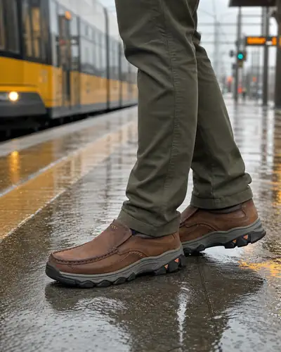 Holger P., Dresden &middot; Haltestelle, Schuh braun