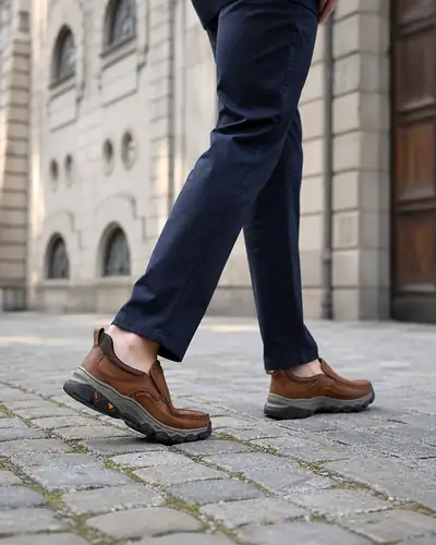 J&uuml;rgen S., M&uuml;nchen &middot; Altstadt, Schuh braun