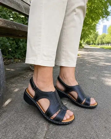 Petra W., Frankfurt &middot; Park, Sandale schwarz