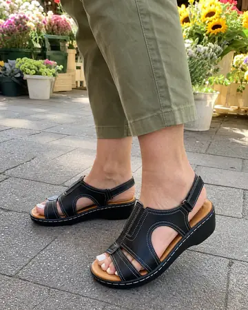 Nicole T., Stuttgart &middot; Markt, Sandale schwarz