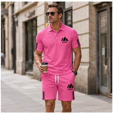 Stadtbummel mit dem Herren-Sommer-Set in Rosa