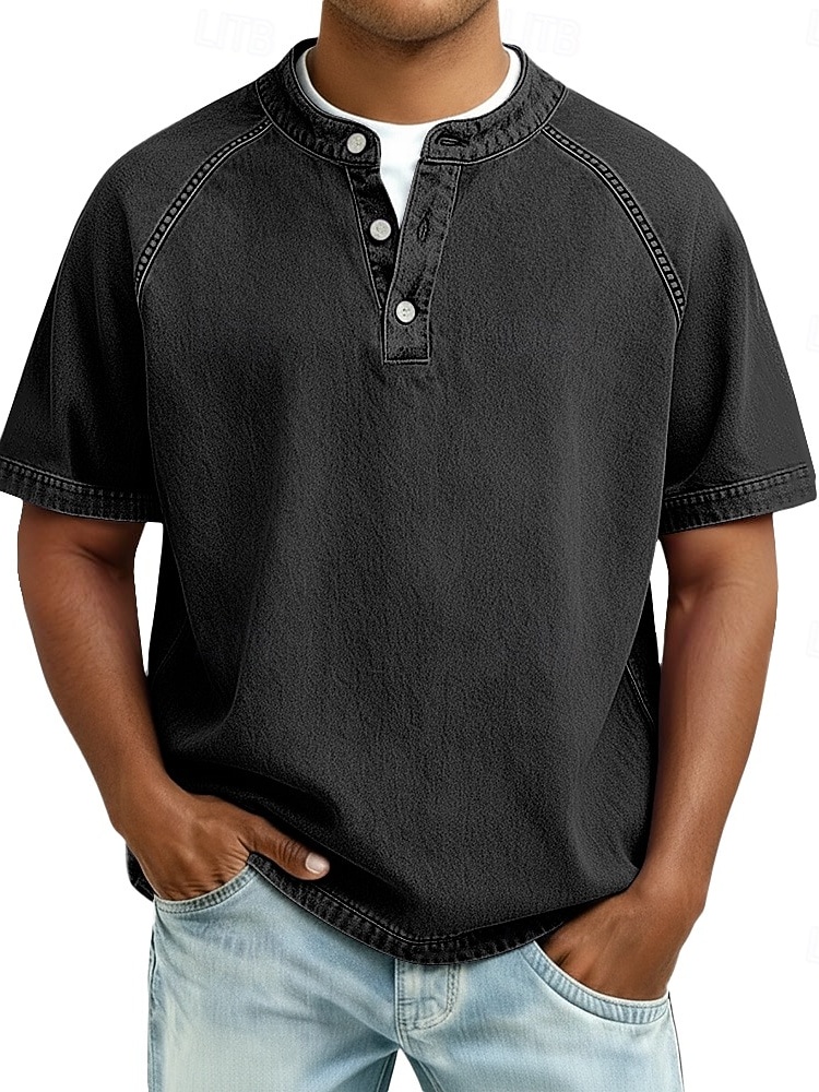 Männer können von diesem kuscheligen Henley-Shirt gar nicht genug bekommen