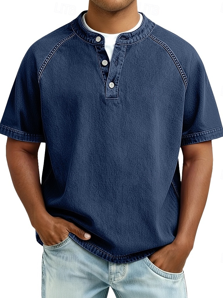 Männer können von diesem kuscheligen Henley-Shirt gar nicht genug bekommen
