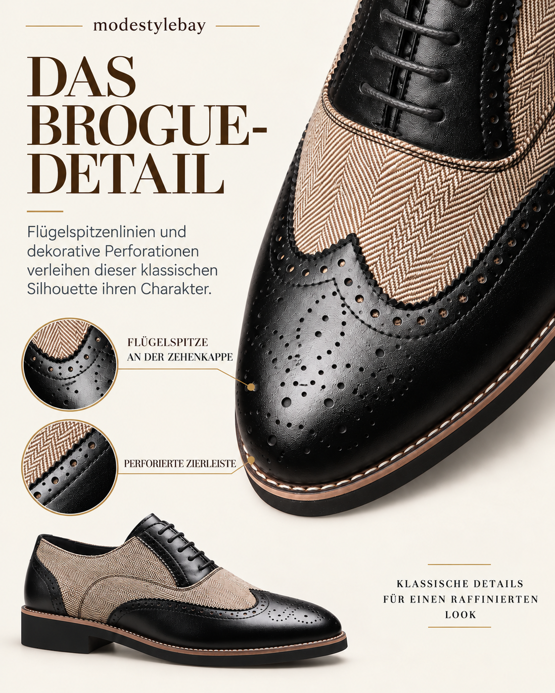 modestylebay – Elegante Herren-Brogues im Vintage-Stil – Detail 2