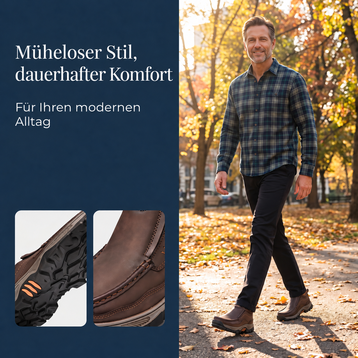 modestylebay Bequeme Herren-Walkingstiefel aus Echtleder – Produktansicht 5