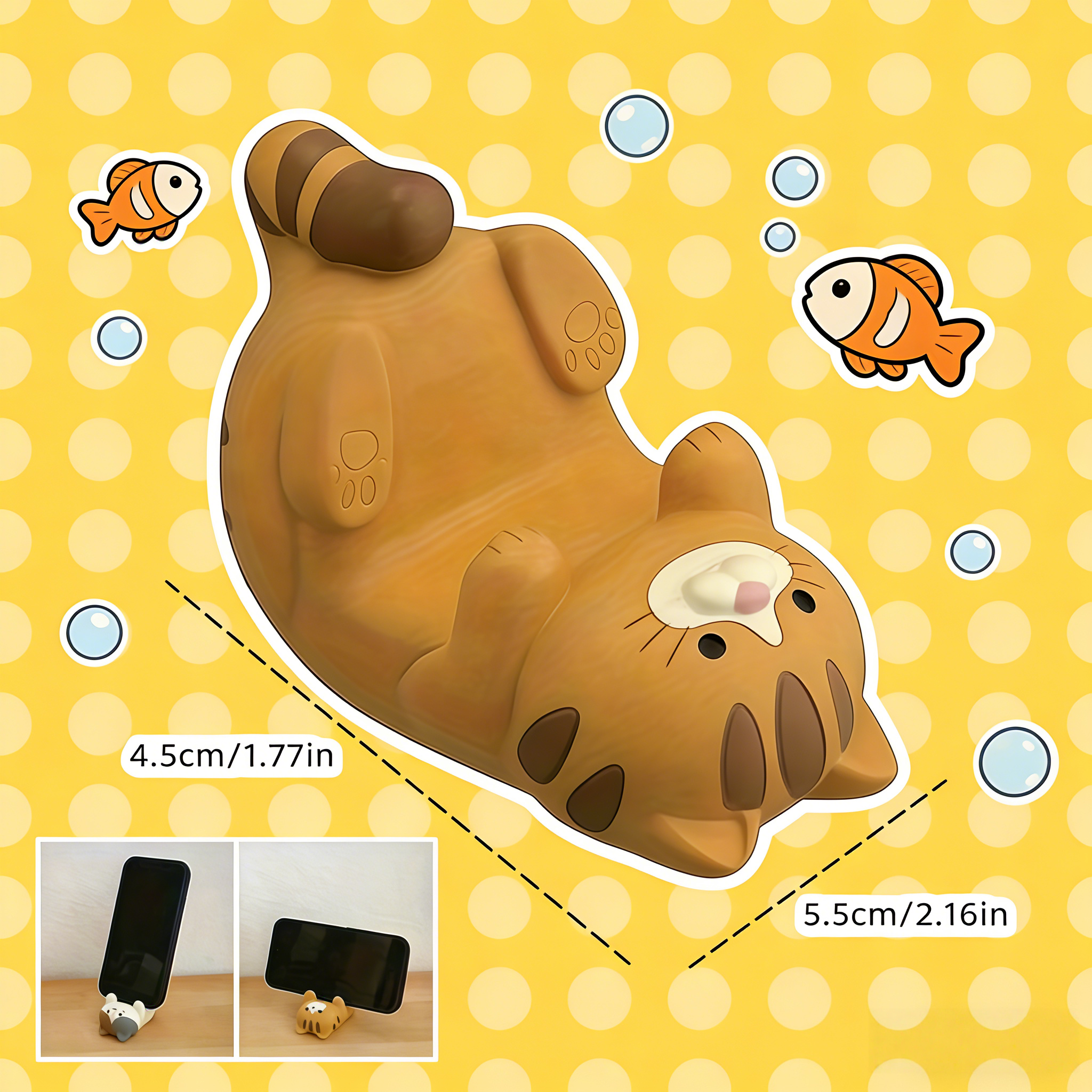 Cute Cat Design Phone Holder, Resin Desktop Mobile Phone Stand, Creative Phone Holder for Home Office Desk, Cute Phone Holder Gift for Cat Lovers, Home Decor, Cell Phone Stand