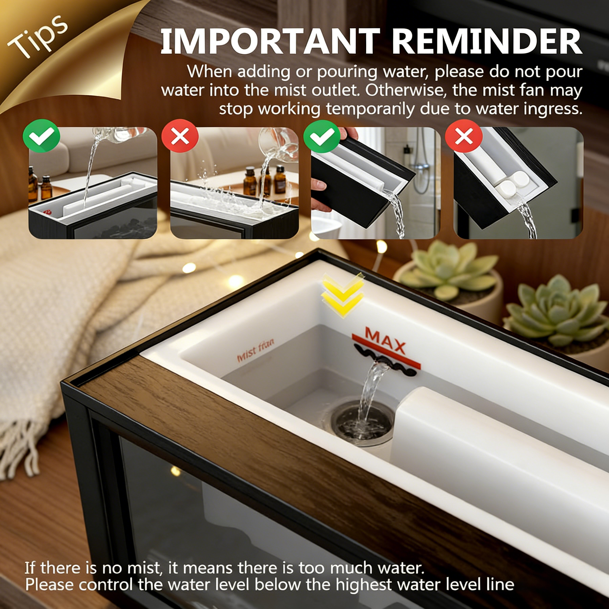 Simulation Fireplace Humidifier, Fireplace Humidifier Diffuser, 7 Colors Flame Diffuser for Essential Oils, Fire Aroma Diffuser with Remote, Air Humidifiers Aromatherapy Diffuser for Home, Bedroom, Office,Yoga