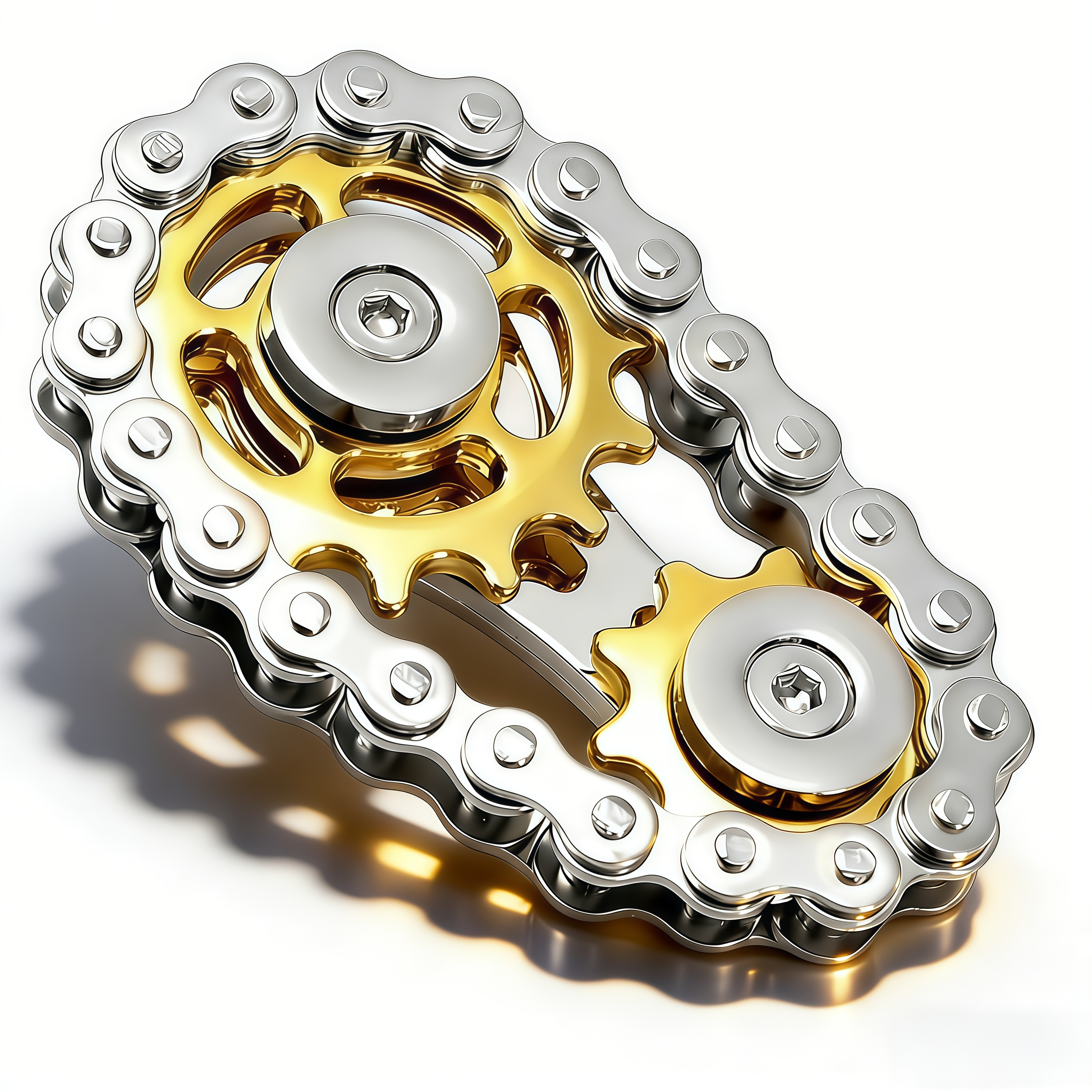 Bicycle Chain Gear Decompression EDC Toy, Children and Adult Finger Spinning top, Cool Office, Travel, Meeting Desktop Small Toy, Durable Mechanical Belt with Smooth Bearings