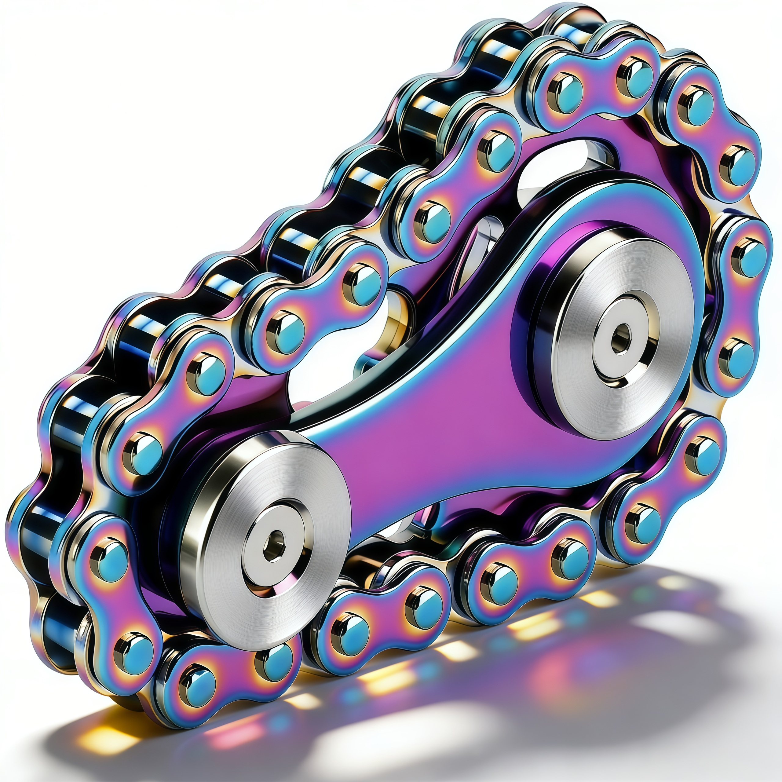 Bicycle Chain Gear Decompression EDC Toy, Children and Adult Finger Spinning top, Cool Office, Travel, Meeting Desktop Small Toy, Durable Mechanical Belt with Smooth Bearings