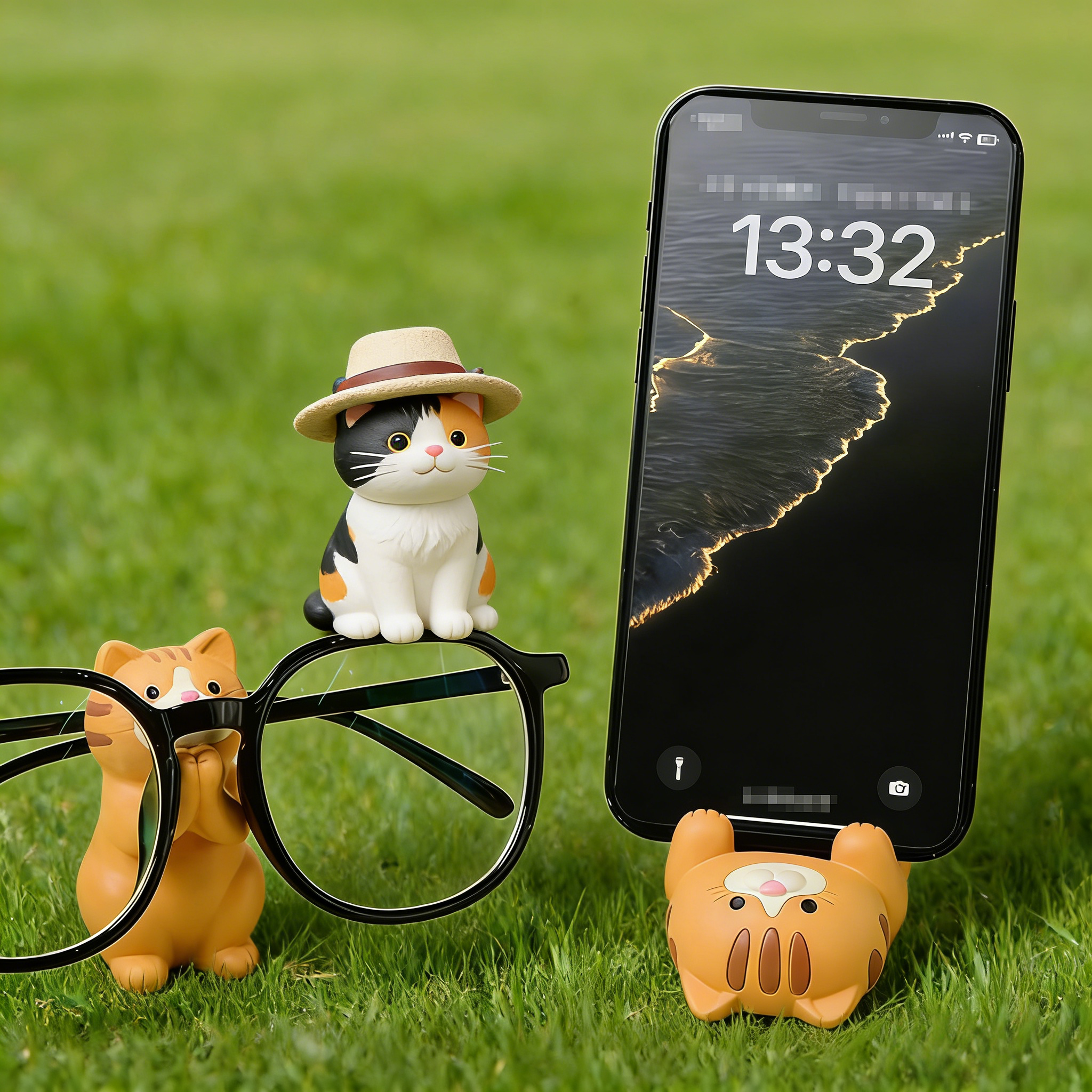 Cute Cat Design Phone Holder, Resin Desktop Mobile Phone Stand, Creative Phone Holder for Home Office Desk, Cute Phone Holder Gift for Cat Lovers, Home Decor, Cell Phone Stand