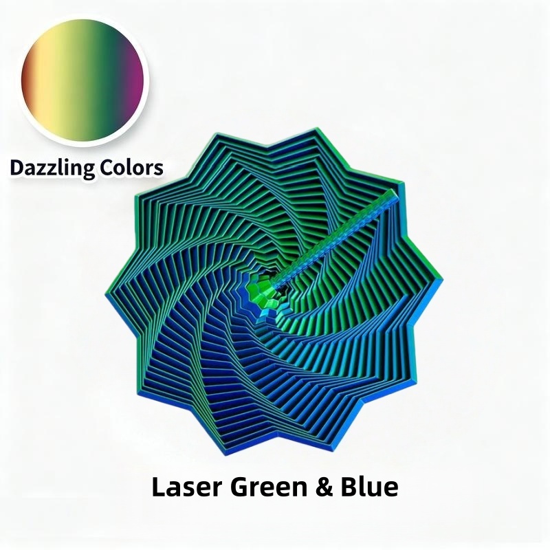 3D Printed Expanded Sensory Fidget Star, New Stress Relief Sensory Whirling Spiral with Handle, Very Satisfying Sight and Sound with Hypnotizing Visual Fidget Toy,Valentine's Day gift