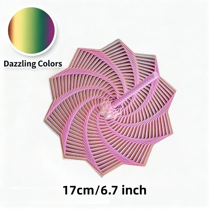 3D Printed Expanded Sensory Fidget Star, New Stress Relief Sensory Whirling Spiral with Handle, Very Satisfying Sight and Sound with Hypnotizing Visual Fidget Toy,Valentine's Day gift