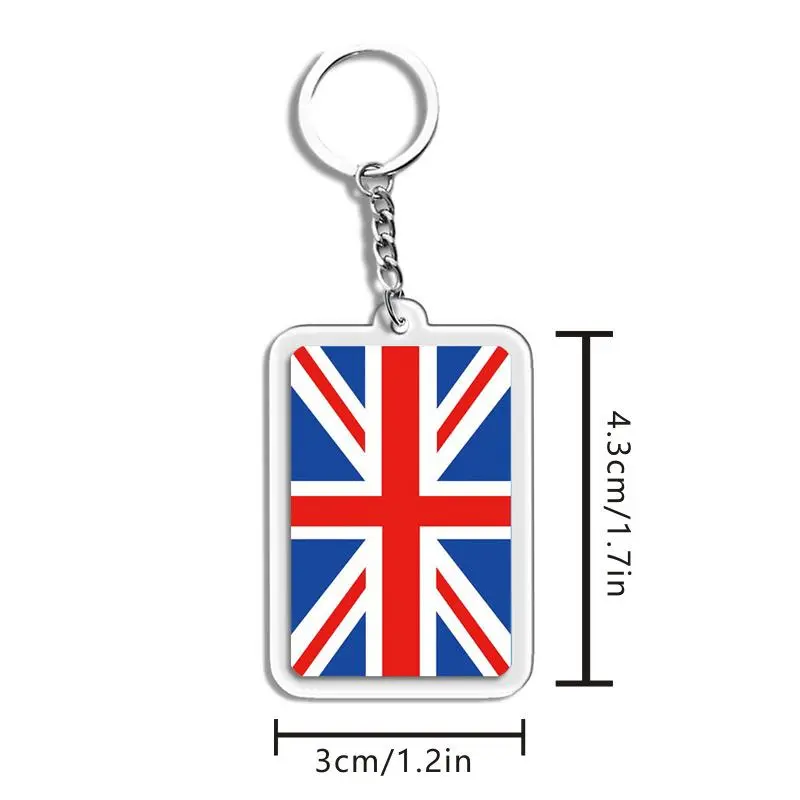 Exquisite Acrylic Keychain with Union Jack Design | Cute Pendant for Handbags & Backpacks | Perfect Gift for All Styles | Single Piece