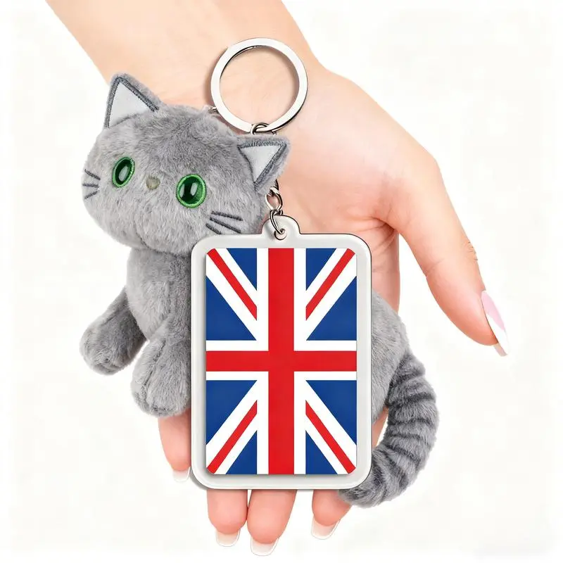 Exquisite Acrylic Keychain with Union Jack Design | Cute Pendant for Handbags & Backpacks | Perfect Gift for All Styles | Single Piece