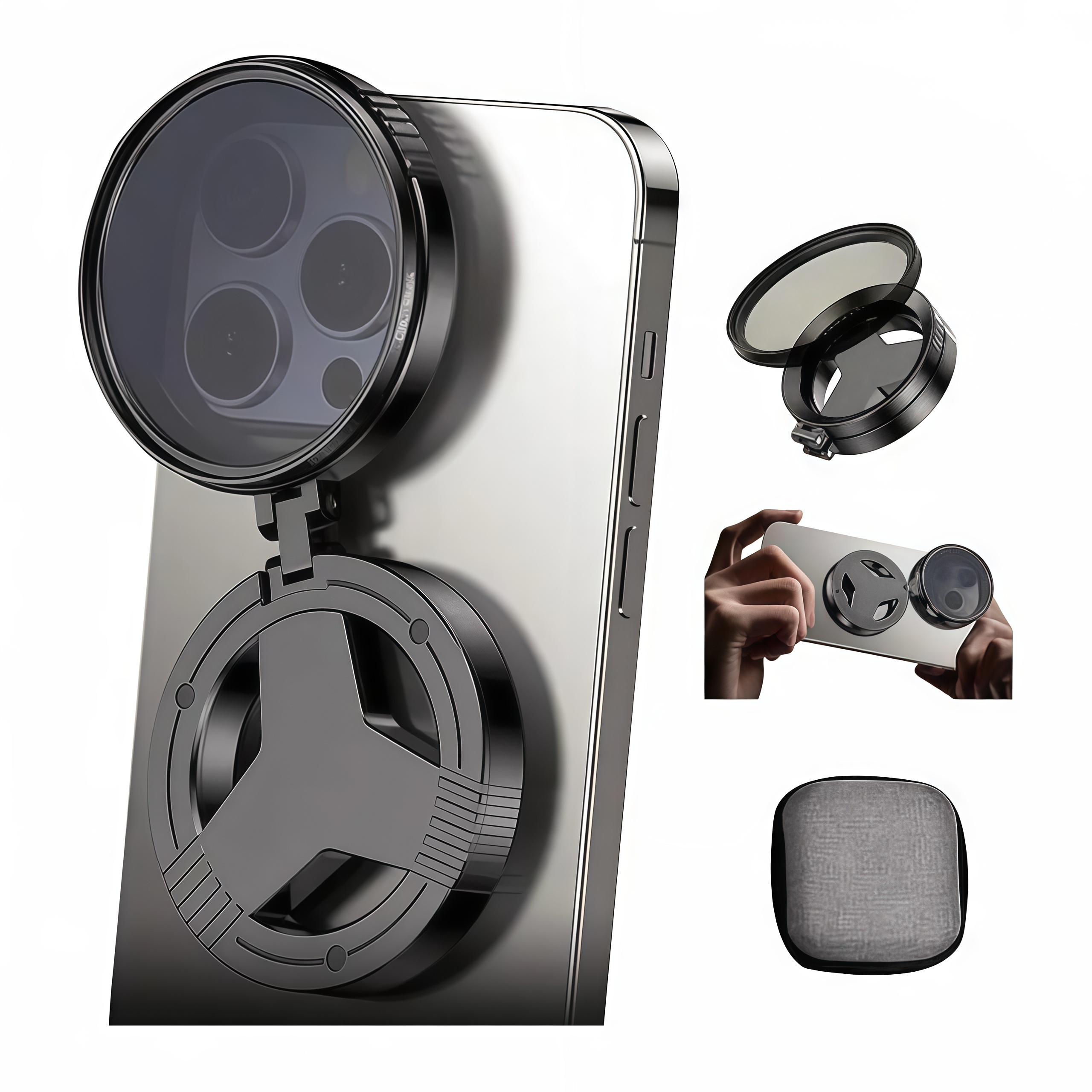 Magnetic 52mm CPL Filter for Phone, Universal Polarizing Lens  - Reduces Glare & Enhances Color, Clip-on CPL Phone Camera Lens Filter Kit, Circular Polarizer Polarizing Filter Compatible with iPhone、Smartphone Accessories multifunctional