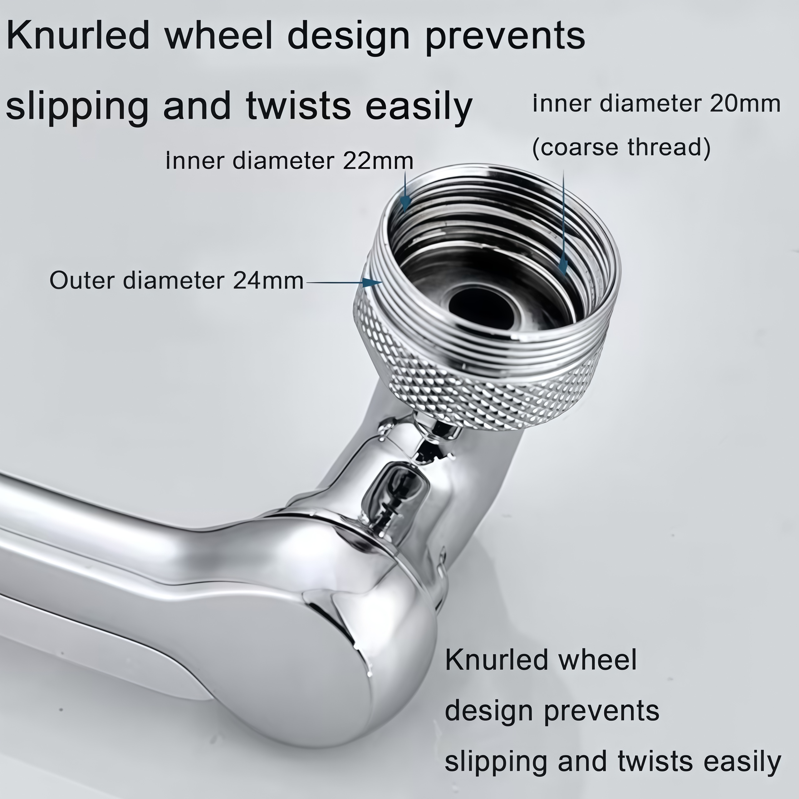 Universal Sink Faucet 1440° Rotatable Faucet Aerator Extension, U Shaped Faucet Extender, 360° Rotating Faucet Extender for Bathroom Sink/Kitchen, Sink Faucet Extender, 2 Modes Adjustable