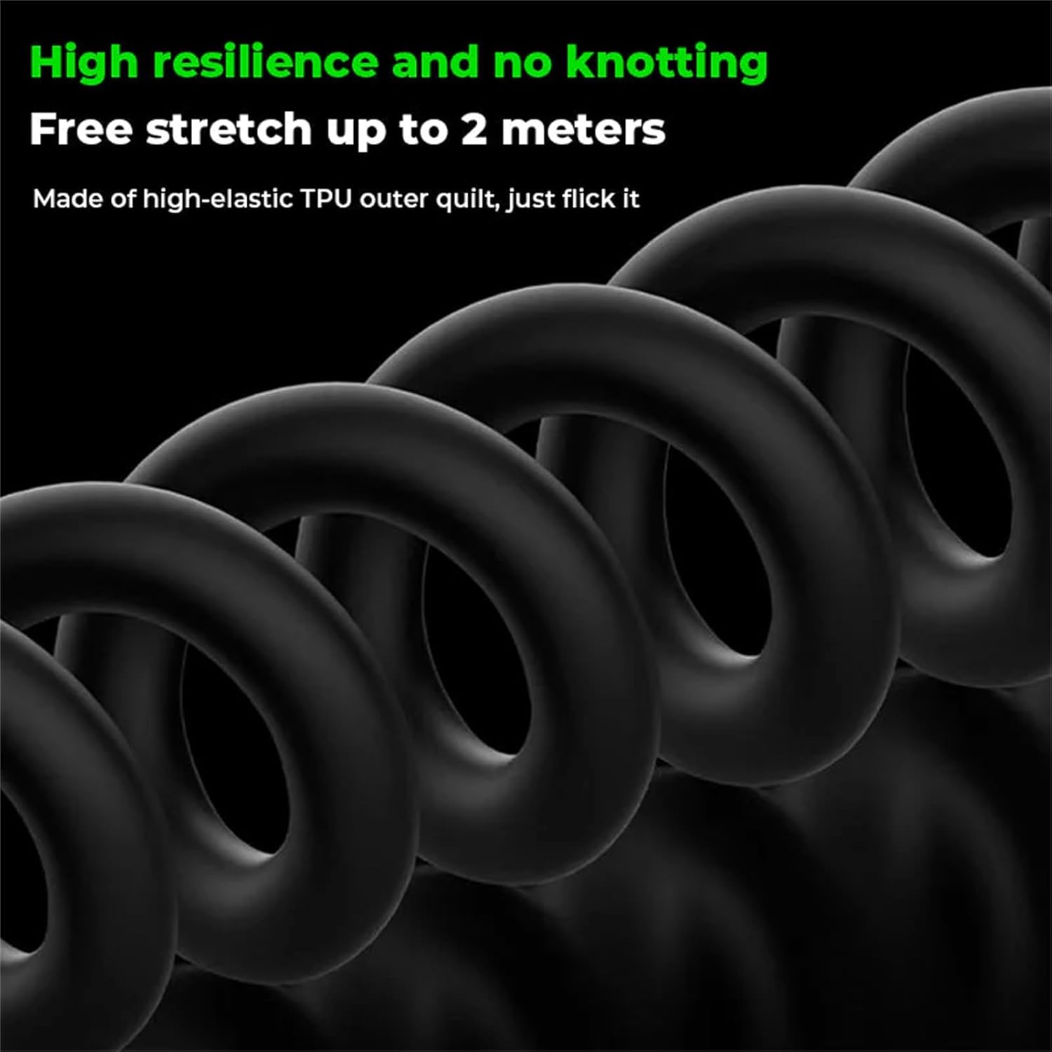 4-in-1 Coiled 240W Rapid Charging Cable,240W Super Fast Charging Spring Data Cable 4 in 1, 2 Meters Extended Spring Cable.