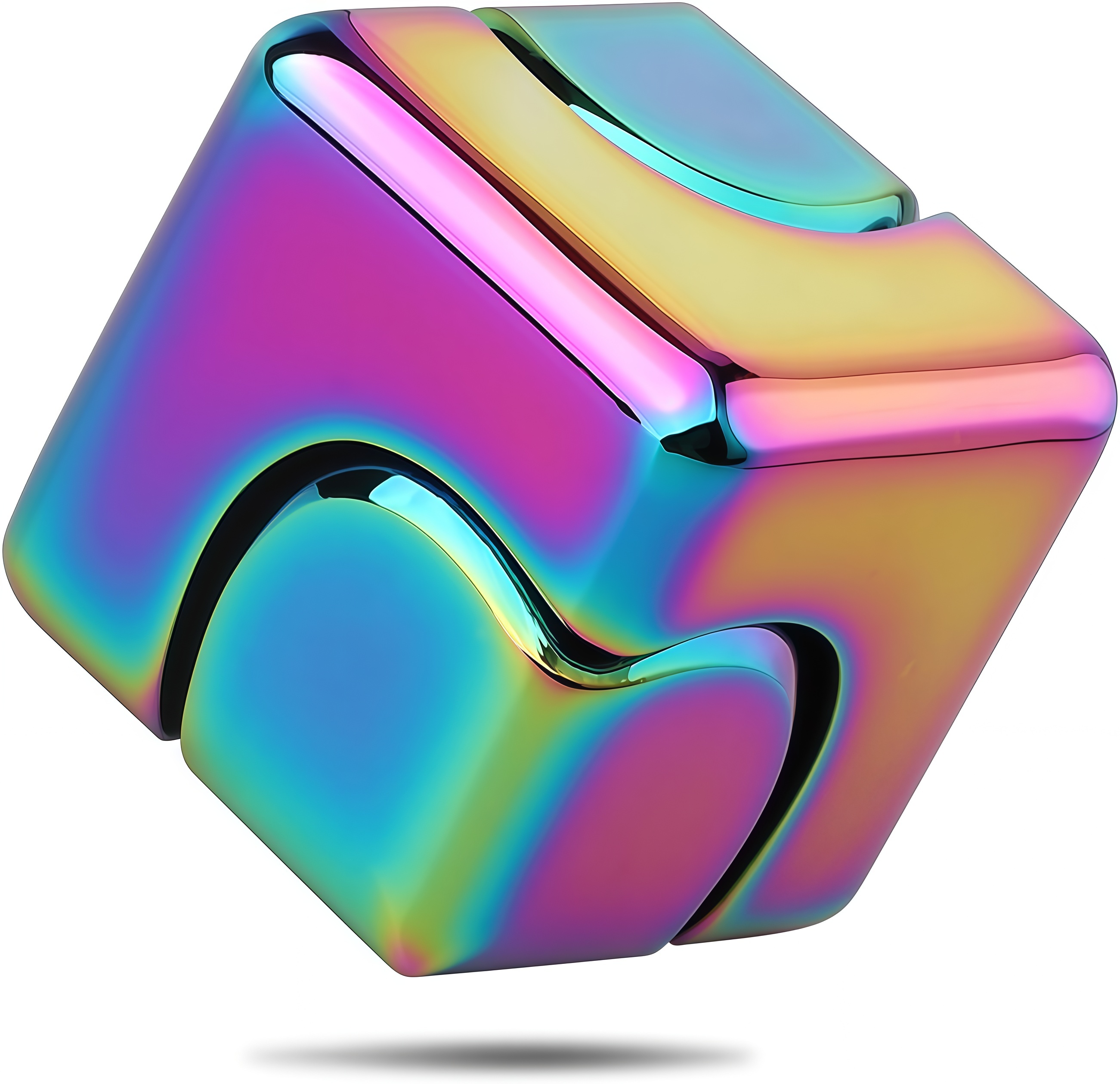 Infinity Cube Fidget Spinner Toy for Kid Adult, Anti-Anxiety Focusing Fidget Toys,Metal EDC Fidget Block Figner Spinner 4 in 1 Focus Spinning Toy, Cool Sensory Desk Gadget Stress Relief Gift for Boy Girl Teen Men,Valentine's Day gift