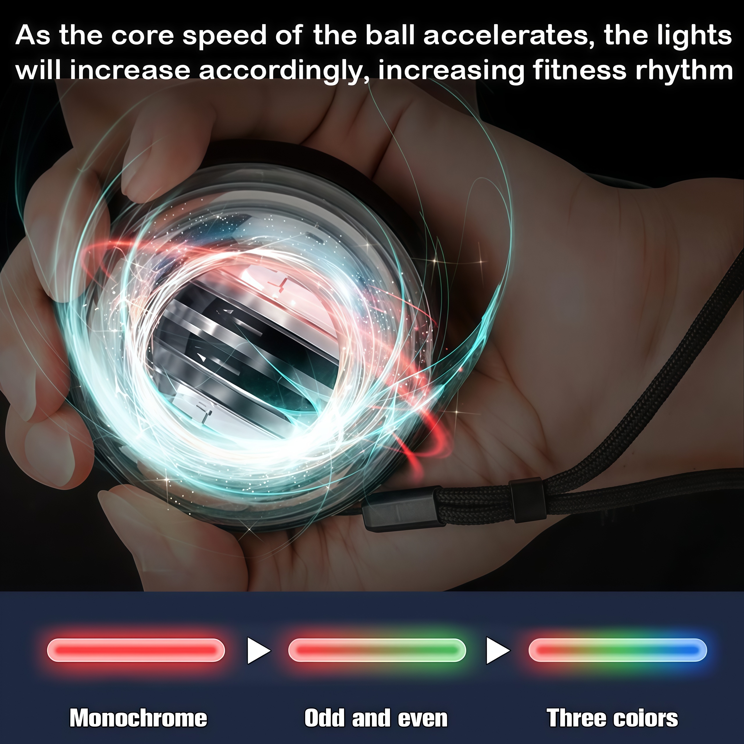 Auto-Start Wrist Power Gyro Ball with LED Lights,Portable Gyro Power Ball, Wrist Power Gyro Ball, Hand Forearm Strengthener, LINGPENG Wrist Trainer, Muscle Training Powerball, Wrist Exercise Equipment, Portable Hand Strengthener