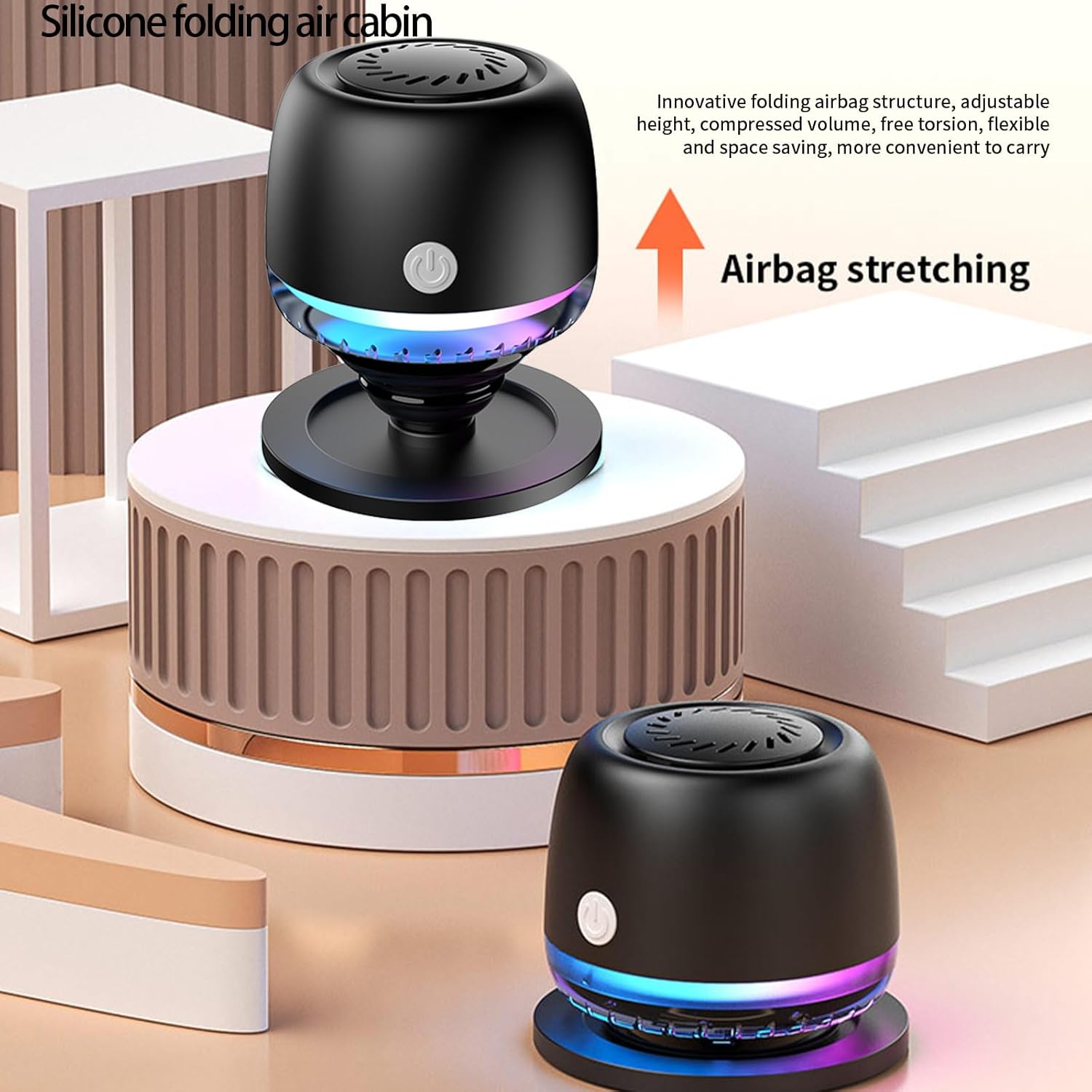 IPX67 Waterproof Shower Small Bluetooth Speaker, Magnetic MINI Speakers,Wireless Induction Bluetooth Speaker with 6 RGB Light,Ideal Gift for Men,Women,Outdoor,Camping,Party,Room,Car,Home