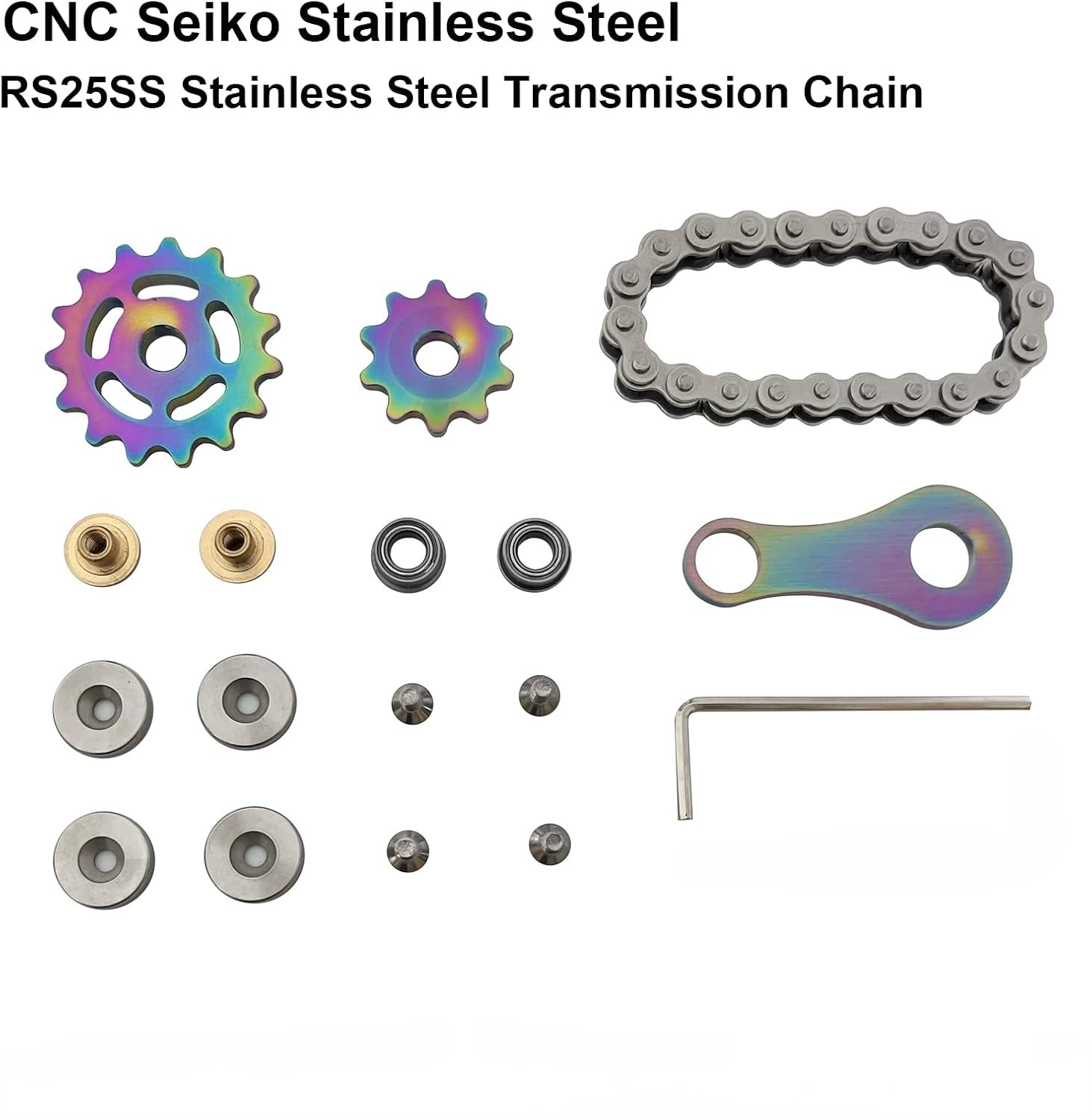 Bicycle Chain Gear Decompression EDC Toy, Children and Adult Finger Spinning top, Cool Office, Travel, Meeting Desktop Small Toy, Durable Mechanical Belt with Smooth Bearings