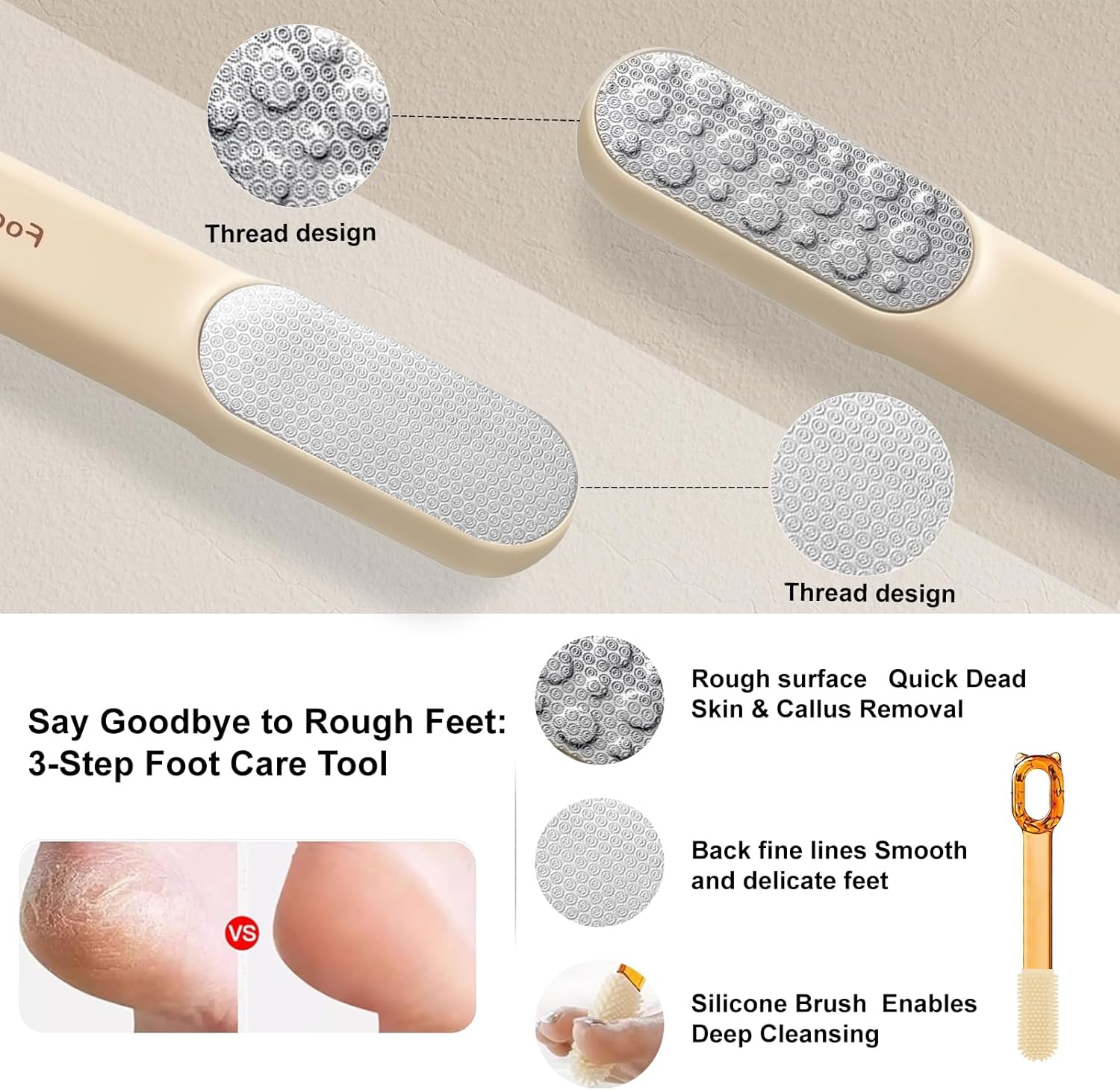 Double-Sided Stainless Steel Foot File, Foot Callus Remover & Foot Scrubber, Professional Pedicure Tool for Dry & Wet Feet, Safe Hard Skin Remover for Sensitive Feet, Green (Ergonomic Grip)