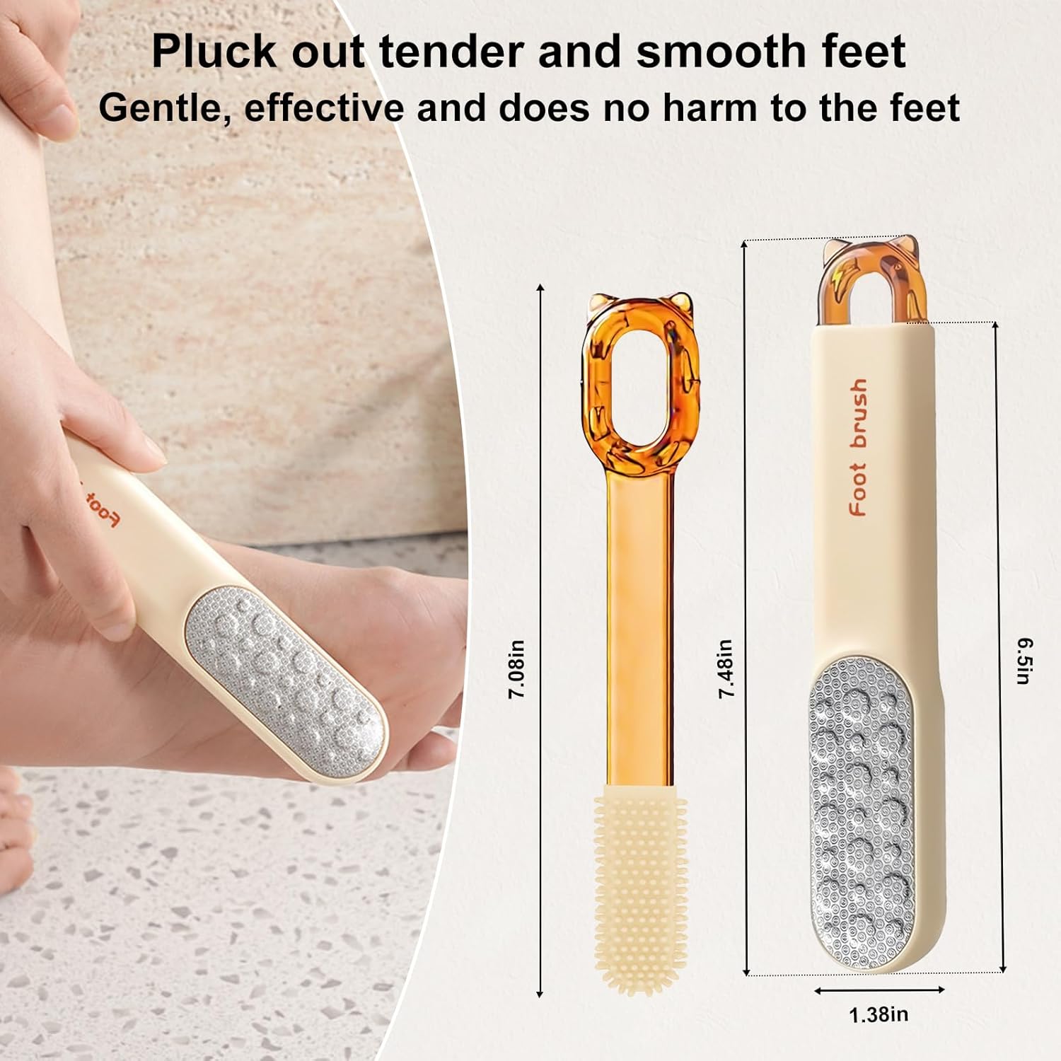 Double-Sided Stainless Steel Foot File, Foot Callus Remover & Foot Scrubber, Professional Pedicure Tool for Dry & Wet Feet, Safe Hard Skin Remover for Sensitive Feet, Green (Ergonomic Grip)