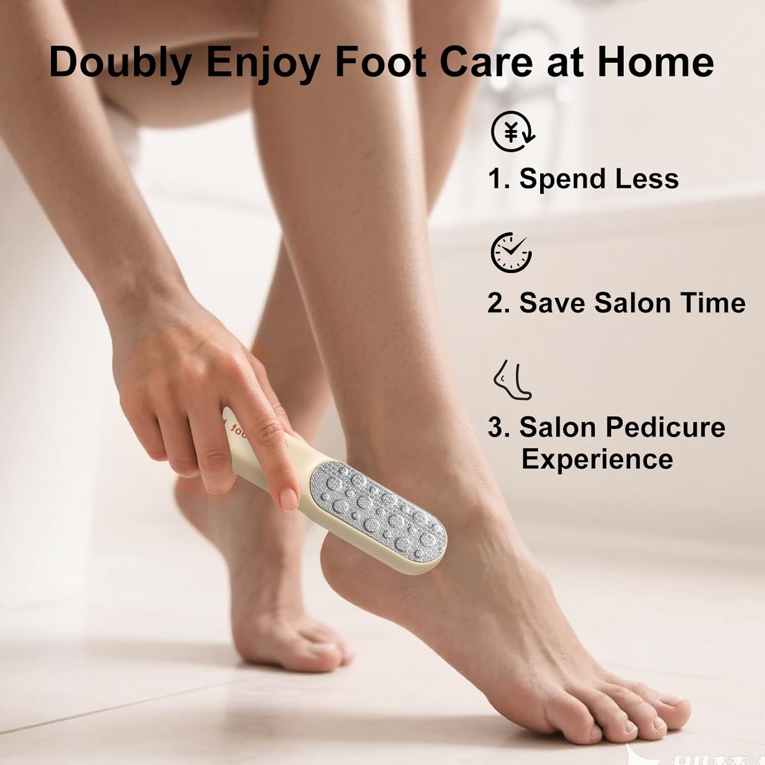Double-Sided Stainless Steel Foot File, Foot Callus Remover & Foot Scrubber, Professional Pedicure Tool for Dry & Wet Feet, Safe Hard Skin Remover for Sensitive Feet, Green (Ergonomic Grip)
