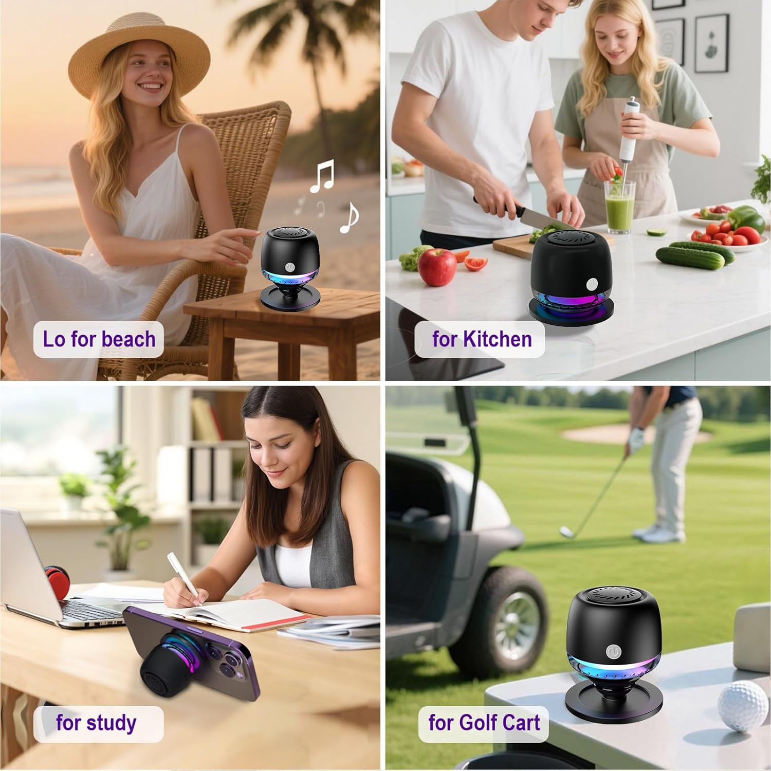 IPX67 Waterproof Shower Small Bluetooth Speaker, Magnetic MINI Speakers,Wireless Induction Bluetooth Speaker with 6 RGB Light,Ideal Gift for Men,Women,Outdoor,Camping,Party,Room,Car,Home