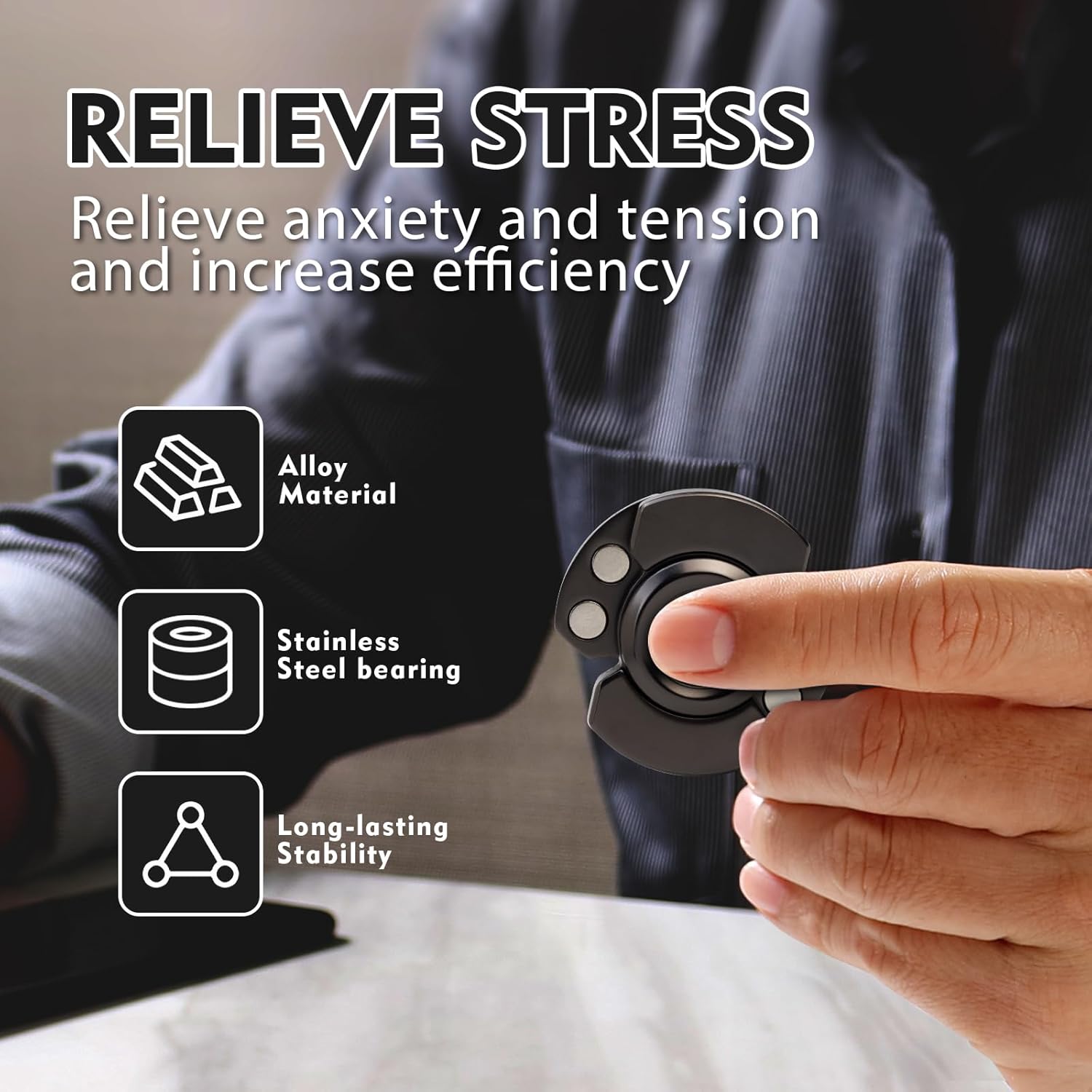 3-in-1 Fidget Toys Adults: Spinner, Slider & Clicker – Magnetic Stainless Steel Bearings for Super-Stable Rotation – Stress Relief, Enhanced Focus, and Habit Breaking, Christmas Party Favor Kid,Valentine's Day gift