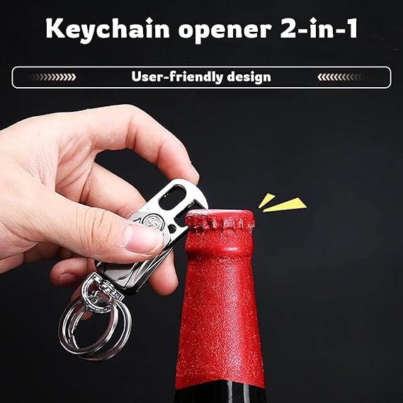 Keychain for Men, Heavy Duty Key Ring, Key Chain Bottle Opene, Premium Zinc Alloy,Valentine's Day gift