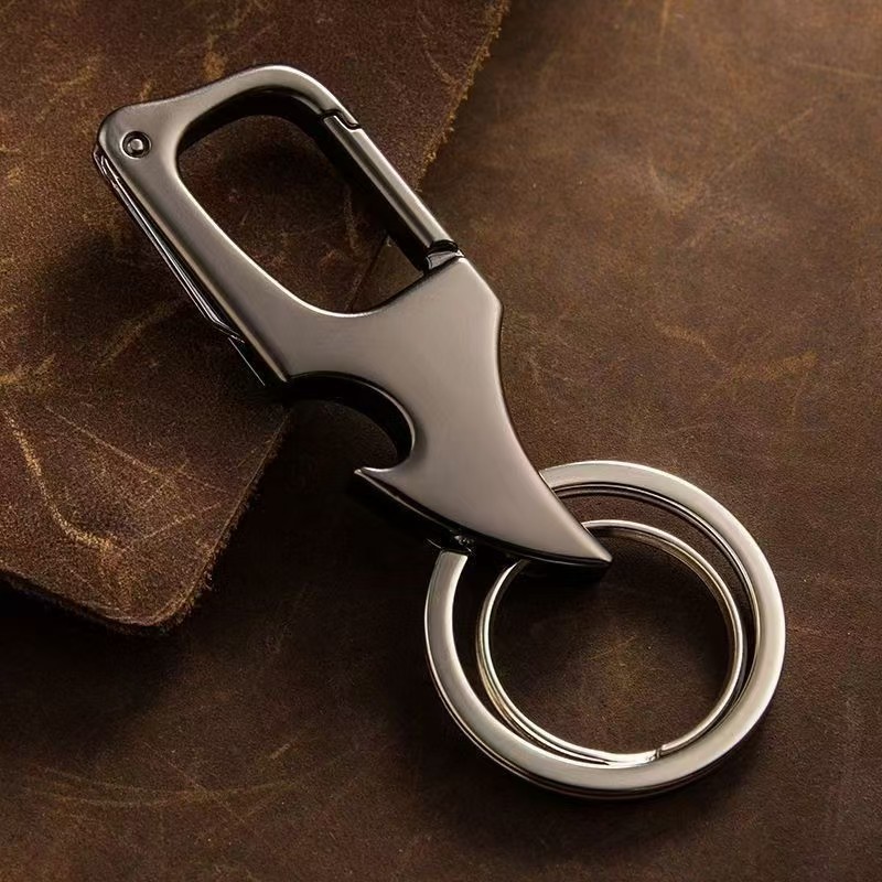 Shark Shaped Bottle Opener Keychain - Stainless Steel Drink Lid Remover Keyring Bar Tool - For Home Restaurant Party Outdoor Gathering