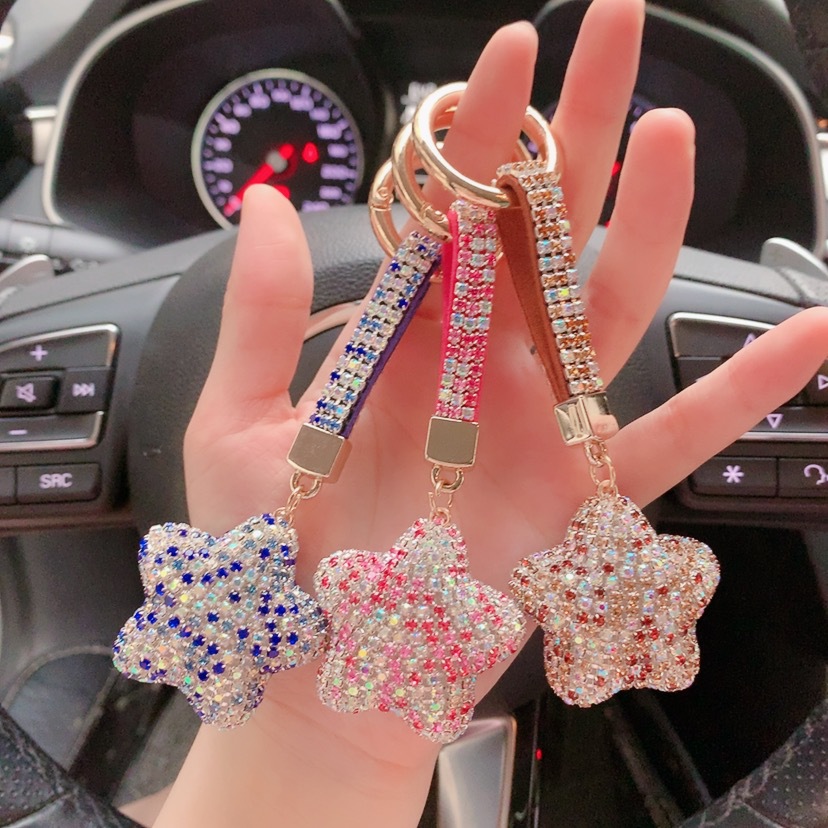 Rhinestone Star Keychain with Tassel Women's Keyrings for Bags Charm WalletPersonalized keychain, rhinestones star keychain, diamond star keychain, Home car key charm, Bag keychain, cute keychain, best gifts,Valentine's Day gift